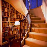 bibliothèque sous l'escalier