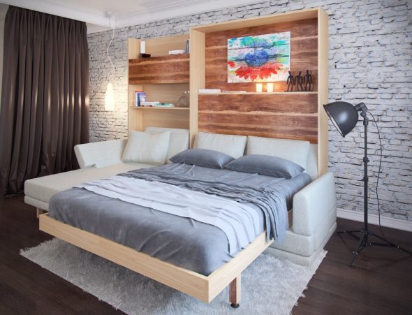 chambre élégante avec un lit transformable