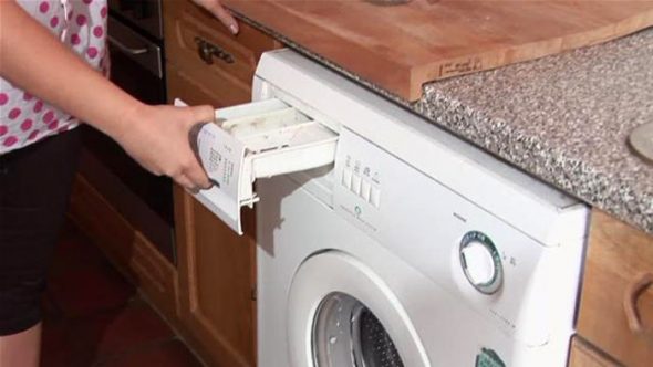 machine à laver dans la cuisine