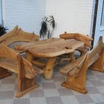 table et bancs de meubles design en bois