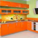 set de cuisine couleur orange