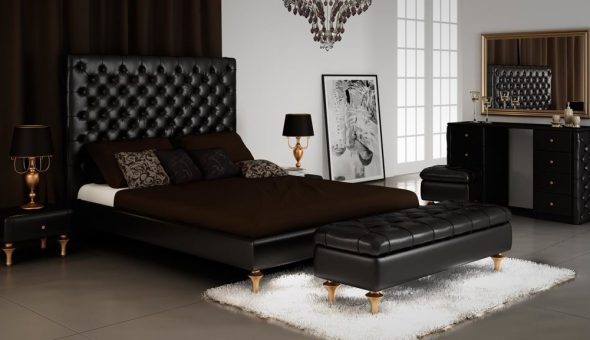 lit avec un canapé ottoman