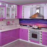 set de cuisine blanc-violet