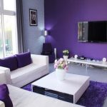 salle intérieur violet blanc