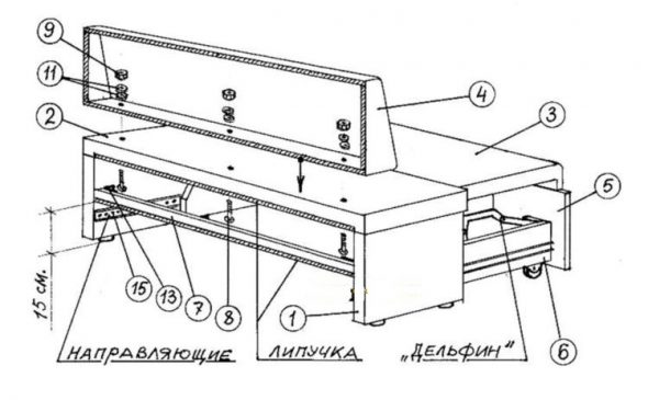 Démontage Mécanisme de canapé d'angle Dauphin