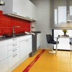 set de cuisine blanc avec rouge