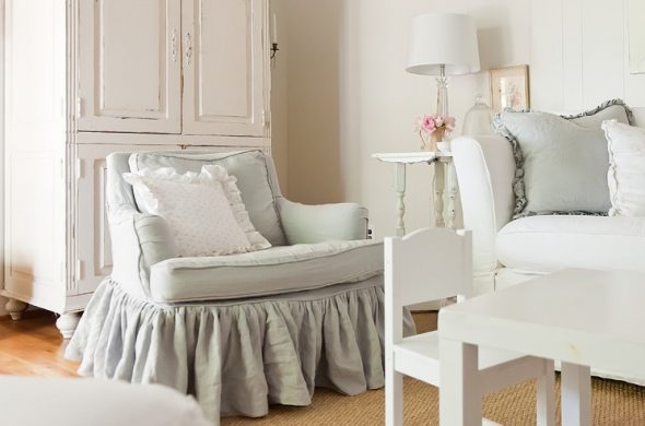 Shebby chic housse de chaise