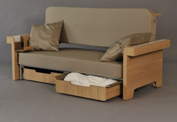 Canapé faites-le vous-même en bois et tissu
