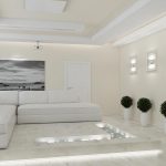 mobilier blanc dans un salon lumineux