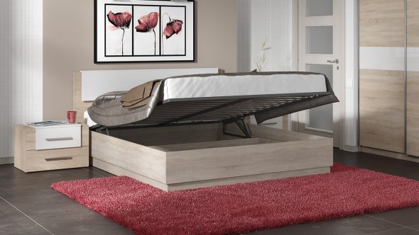 lit double avec tiroirs