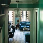 canapé turquoise dans la chambre