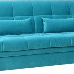 canapé turquoise avec des oreillers