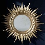 miroir rond baguette en forme de soleil