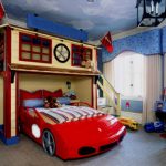 Chambre d'enfant dans le style du dessin animé Cars