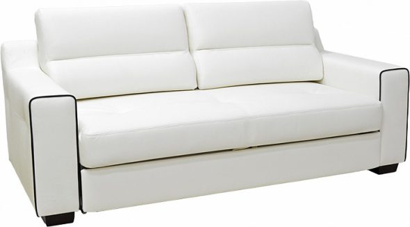 Canapé blanc en éco-cuir
