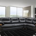 Canapé d'angle en cuir noir