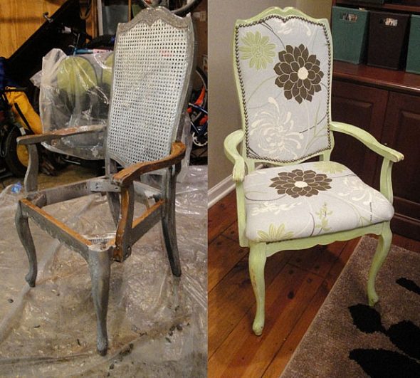 Restauration de rembourrage de vieilles chaises