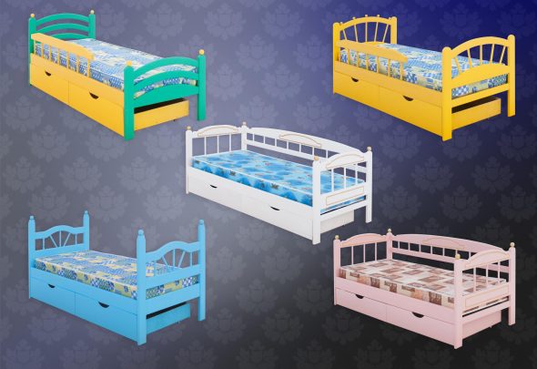 lits d'enfants avec couleur
