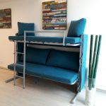 canapé lit superposé transformateur turquoise