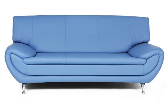 canapé bleu avec éco-cuir