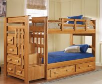 Conception de lits superposés en pin pour jeunes