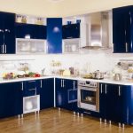 armoires de cuisine bleu foncé
