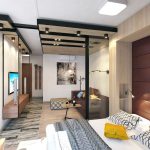 Design intérieur d'un appartement d'une pièce de 39 m² m