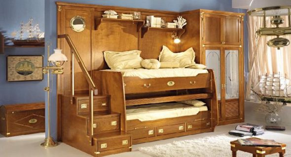 Photo d'un lit superposé rétractable pour un garçon