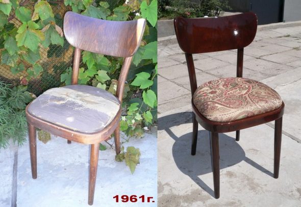 Restauration des chaises elles-mêmes