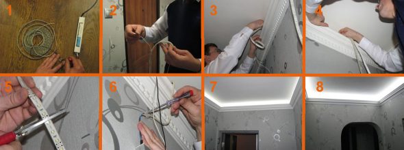 Les principales étapes de l'installation de la bande LED