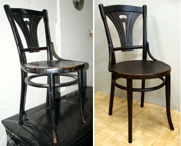exemple de la restauration de la chaise viennoise