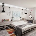 Chambre avec des meubles de palettes pour les créatifs