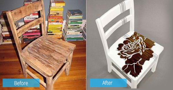 chaise lo et après restauration