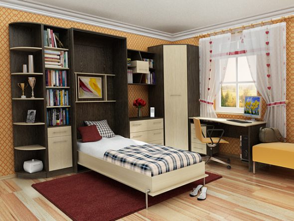 Chambre confortable avec lit transformateur intégré