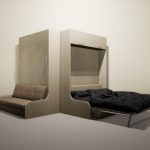 Armoire d'angle avec canapé-lit intégré