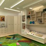 Chambre d'enfants avec mobilier clair