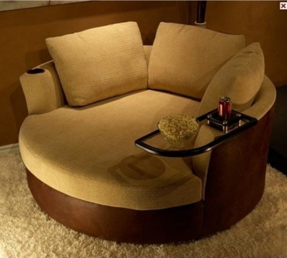 Canapé petit et confortable de forme ronde