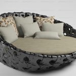 Canapé-lit en osier forme ronde