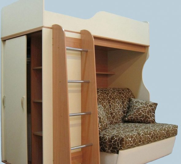 Mobilier d'angle avec lit mezzanine