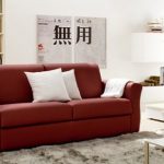 Canapé en cuir rouge pour meuble