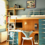 Petite chambre avec un mobilier confortable