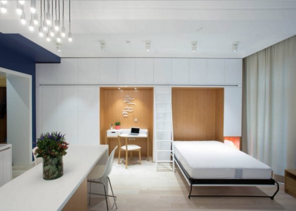 Style loft confortable et lumineux pour un petit appartement
