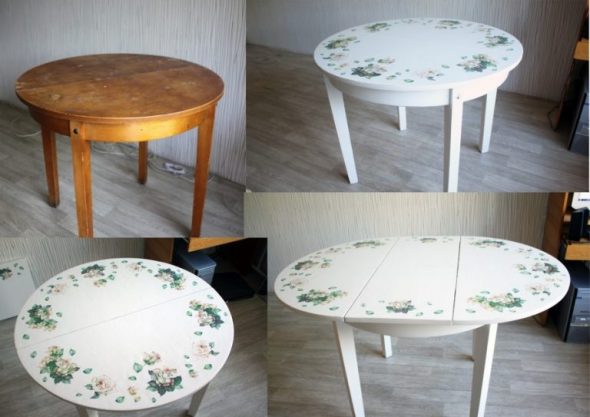 Table pliante ronde en bois
