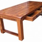 Table à manger en bois avec tiroirs