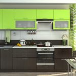 Gris et citron vert pour la conception d'un ensemble de cuisine