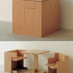 Table avec chaises se transformant en cube