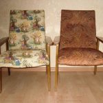 Nouvelle tapisserie d'ameublement pour vieilles chaises soviétiques