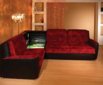 Canapé d'angle rouge