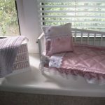 Parure de lit et couverture en tricot blanc-rose faites-le vous-même