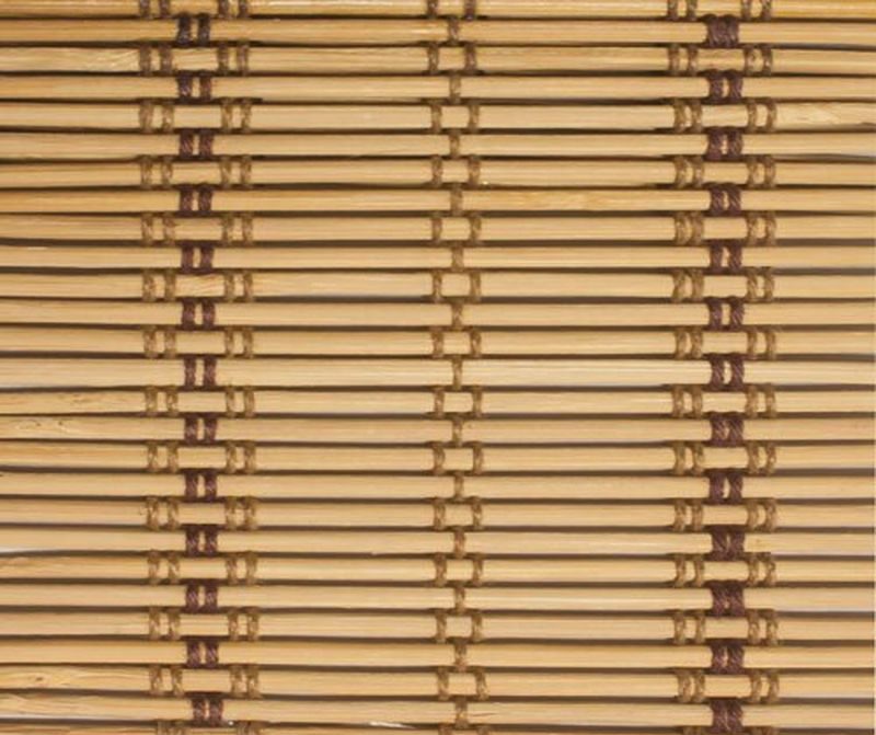 Rideau en tissu Escar composé de fines lattes de bambou